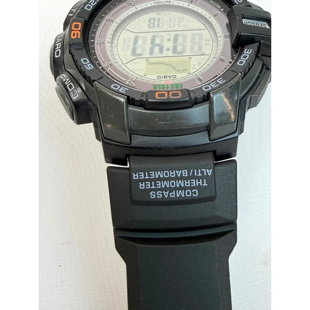 Casio Pro Trek PRG-270-1 Tough Solar Triple Sensor Black Digital Watch 3415